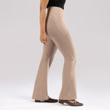 Women's Brown Solid Sports High Rise Trouser - Tall
