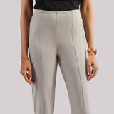 Women's Gray Casual Solid Pant
