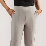 Women's Gray Casual Solid Pant