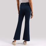 Women's Blue Solid Sports High Rise Trouser