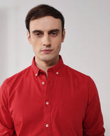 Men's Red Formal Regular Fit Solid Full Sleeves Shirt