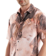 Men's Pink Casual Regular Fit Printed Half Sleeves Shirt