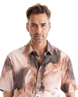 Men's Pink Casual Regular Fit Printed Half Sleeves Shirt