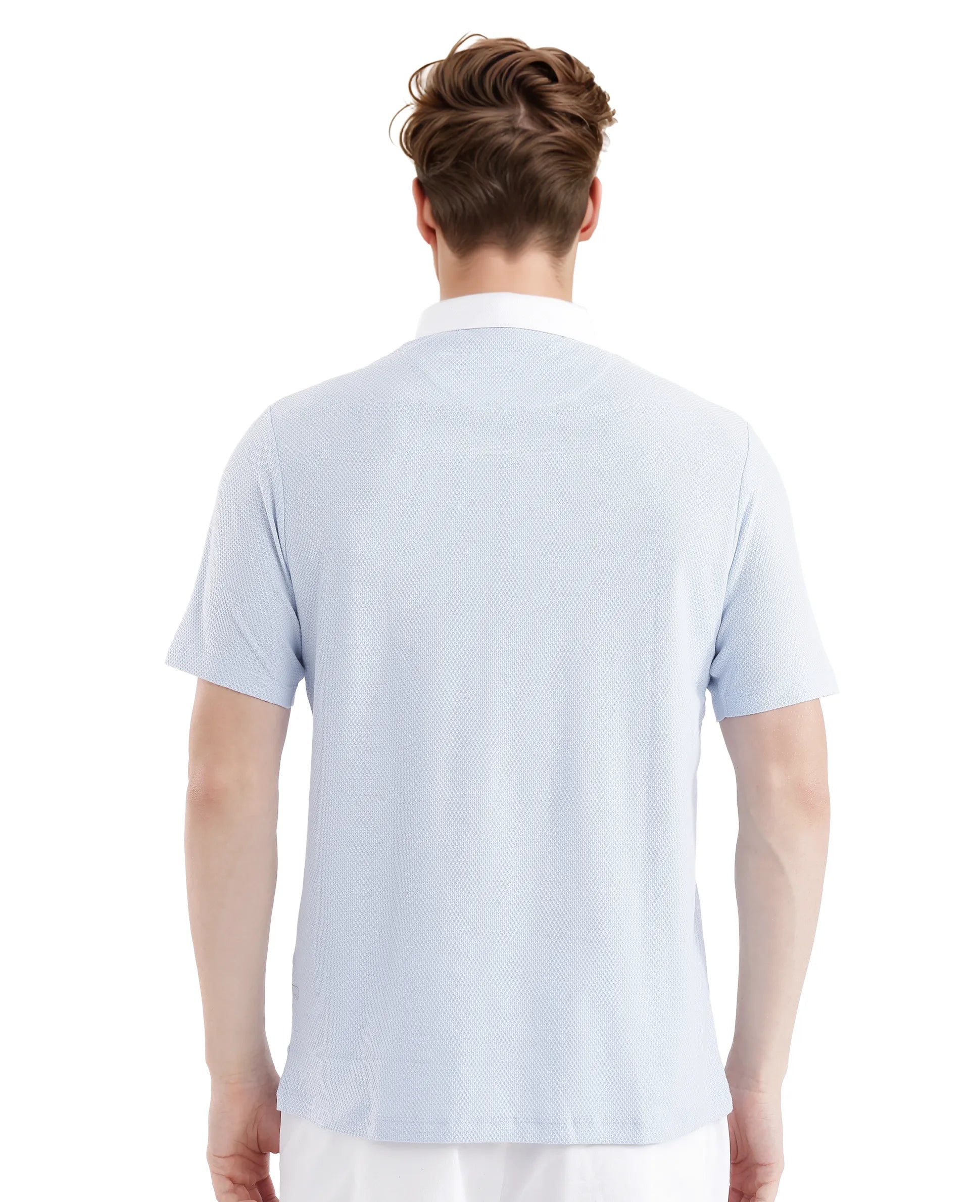 Men's Blue Casual Regular Fit Solid Half Sleeves Polo Tshirt