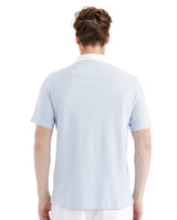 Men's Blue Casual Regular Fit Solid Half Sleeves Polo Tshirt