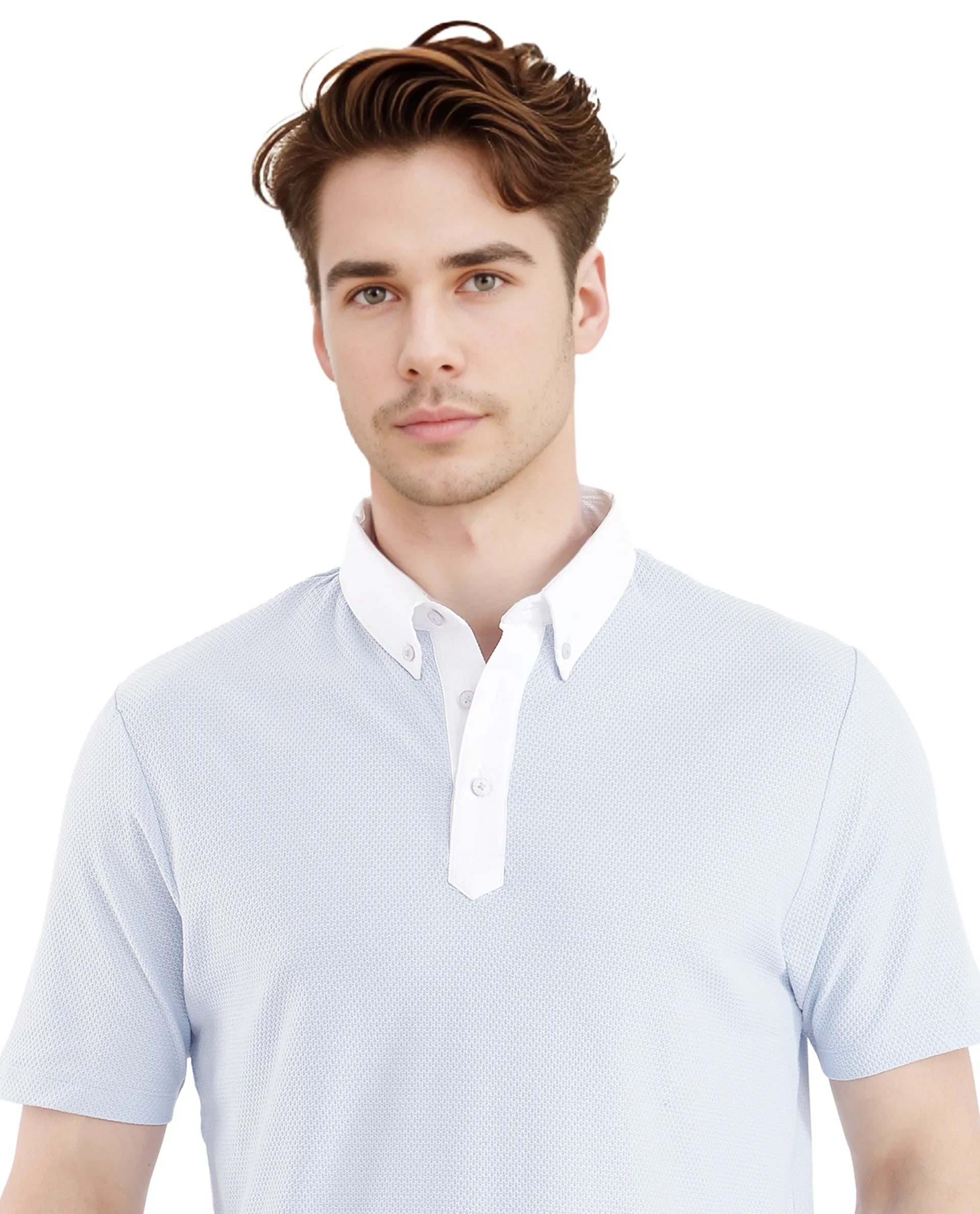 Men's Blue Casual Regular Fit Solid Half Sleeves Polo Tshirt