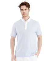 Men's Blue Casual Regular Fit Solid Half Sleeves Polo Tshirt