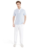 Men's Blue Casual Regular Fit Solid Half Sleeves Polo Tshirt