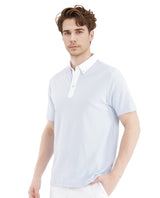 Men's Blue Casual Regular Fit Solid Half Sleeves Polo Tshirt