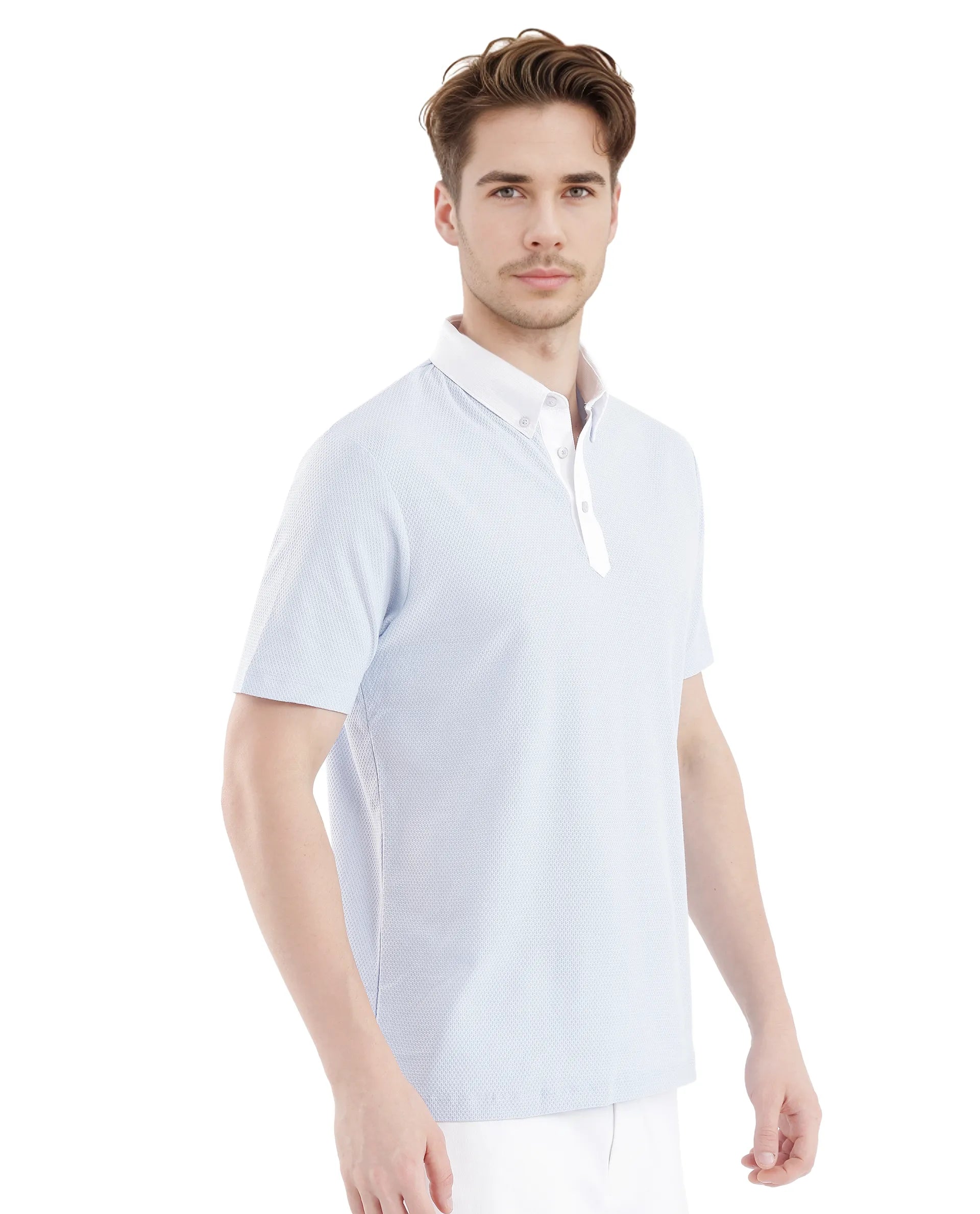Men's Blue Casual Regular Fit Solid Half Sleeves Polo Tshirt