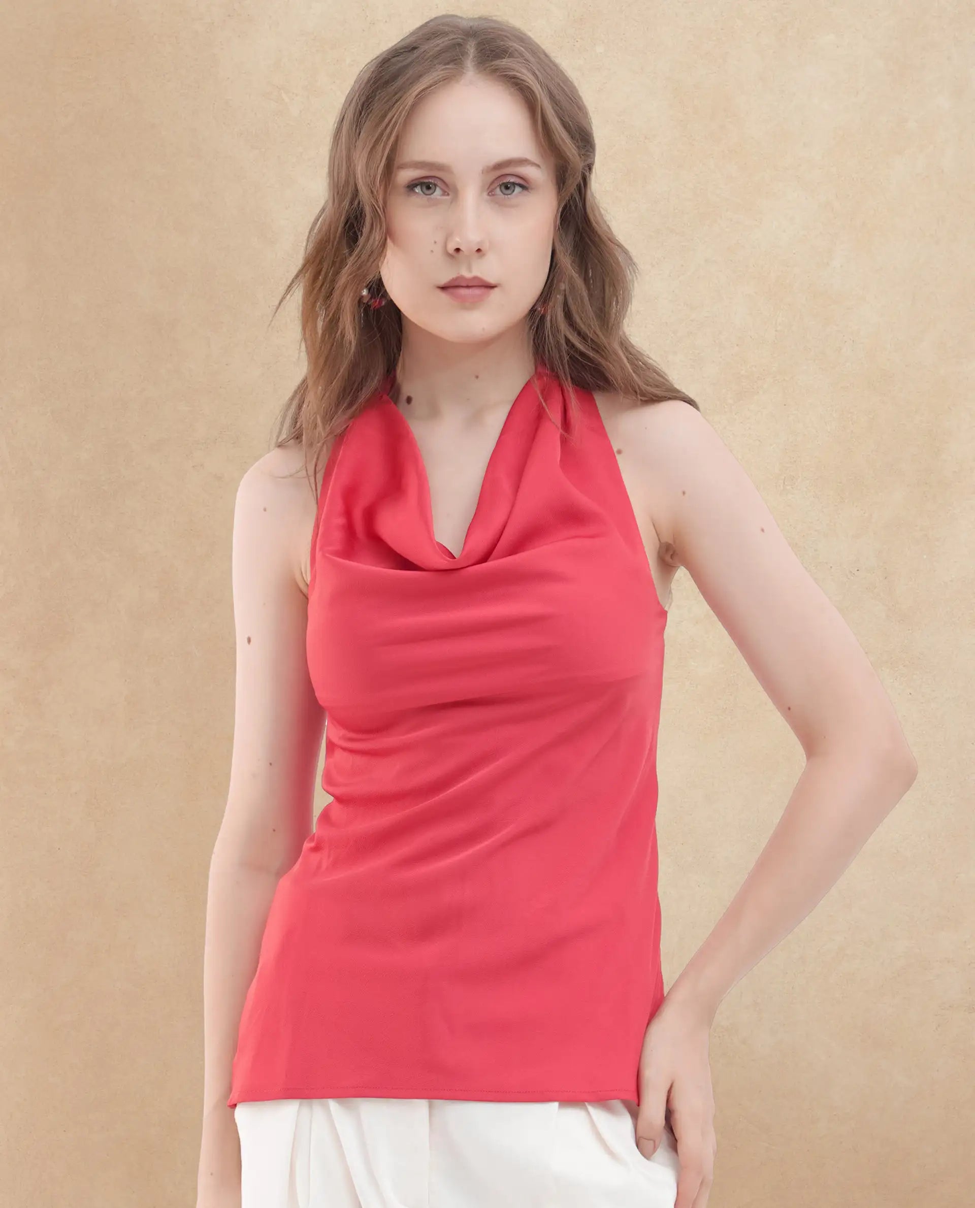 Women's Red Sleeveless Top