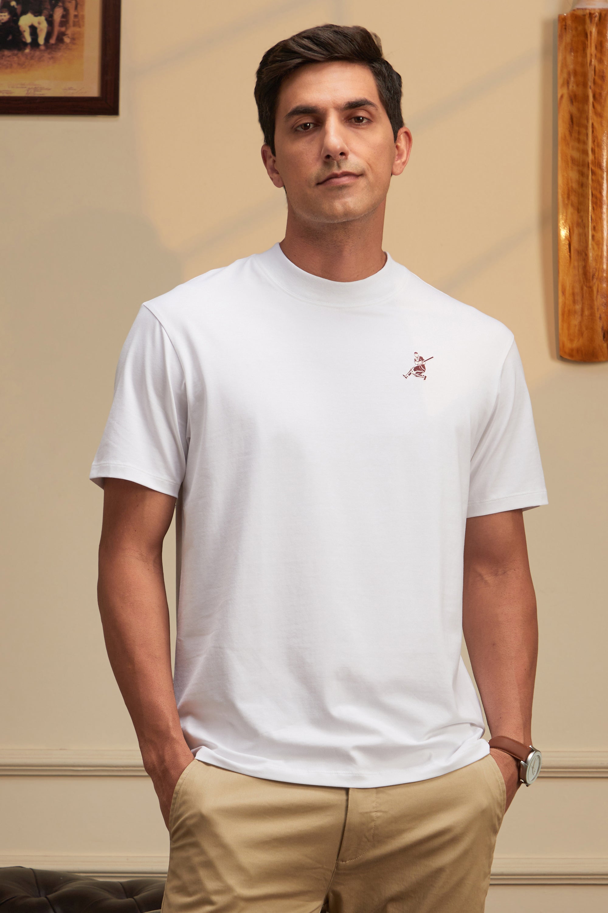 Men's White Casual Half Sleeves Polo Tshirt