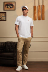 Men's White Casual Half Sleeves Polo Tshirt