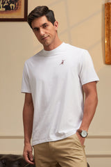 Men's White Casual Half Sleeves Polo Tshirt