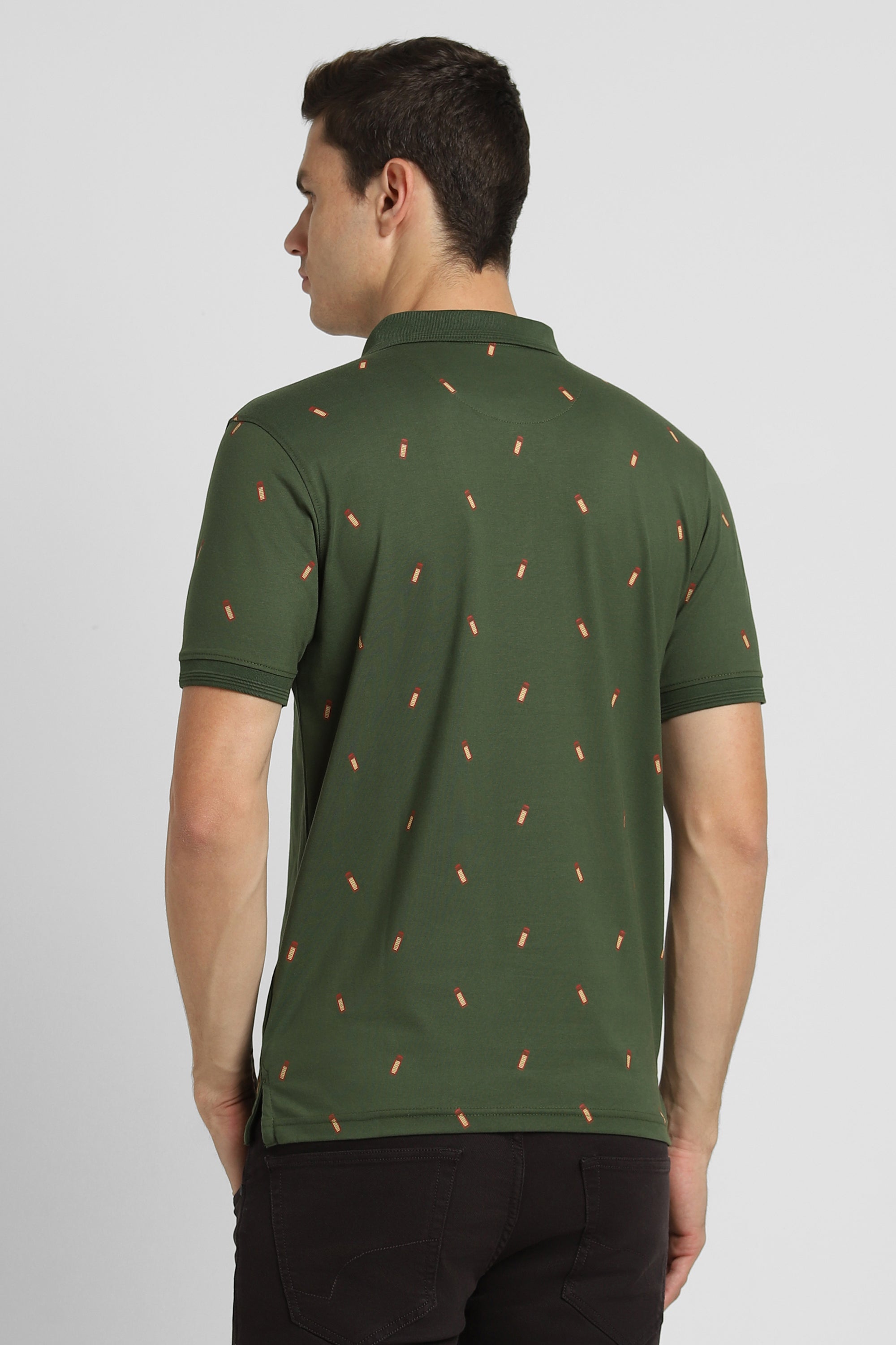Men's Green Casual Half Sleeves Polo Tshirt