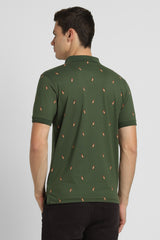 Men's Green Casual Half Sleeves Polo Tshirt