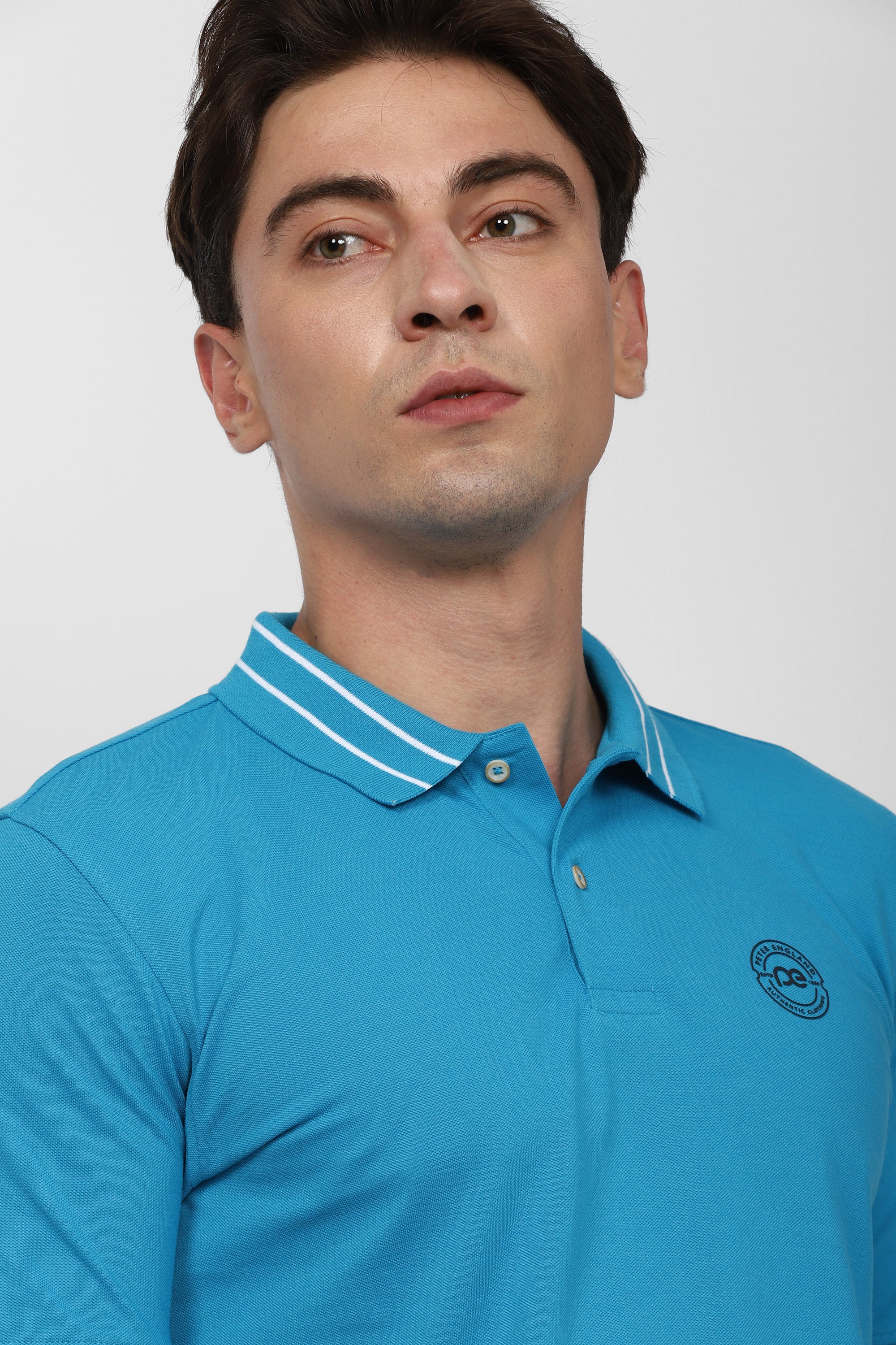 Men's Blue Casual Half Sleeves Polo Tshirt