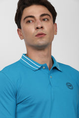 Men's Blue Casual Half Sleeves Polo Tshirt