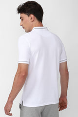Men's White Casual Half Sleeves Polo Tshirt