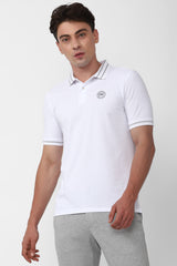 Men's White Casual Half Sleeves Polo Tshirt