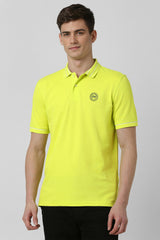 Men's Yellow Casual Half Sleeves Polo Tshirt