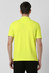 Men's Yellow Casual Half Sleeves Polo Tshirt