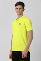 Men's Yellow Casual Half Sleeves Polo Tshirt