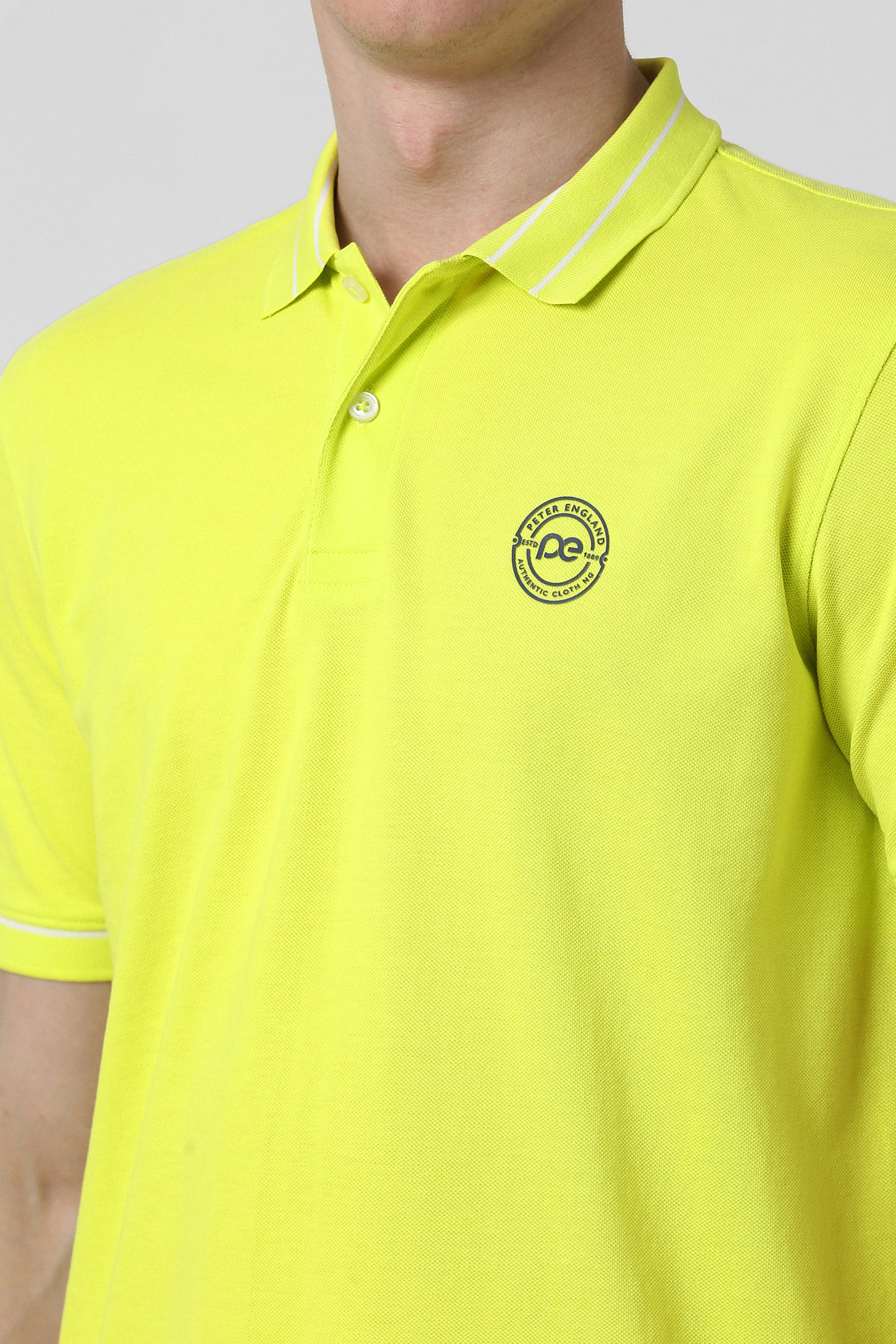 Men's Yellow Casual Half Sleeves Polo Tshirt