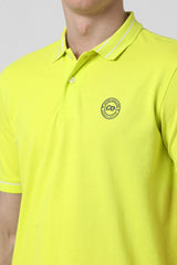 Men's Yellow Casual Half Sleeves Polo Tshirt