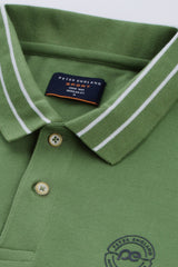 Men's Green Casual Half Sleeves Polo Tshirt