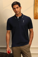 Men's Navy Casual Half Sleeves Polo Tshirt