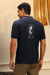 Men's Navy Casual Half Sleeves Polo Tshirt