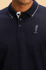 Men's Navy Casual Half Sleeves Polo Tshirt