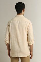 Men's Beige Casual Full Sleeves Shirt