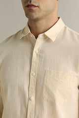 Men's Beige Casual Full Sleeves Shirt