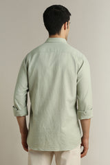 Men's Green Casual Full Sleeves Shirt