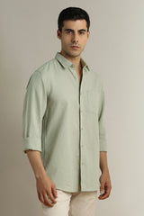 Men's Green Casual Full Sleeves Shirt