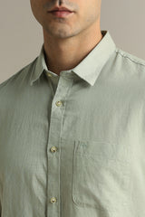 Men's Green Casual Full Sleeves Shirt
