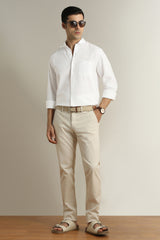 Men's White Casual Full Sleeves Shirt