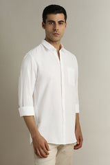 Men's White Casual Full Sleeves Shirt