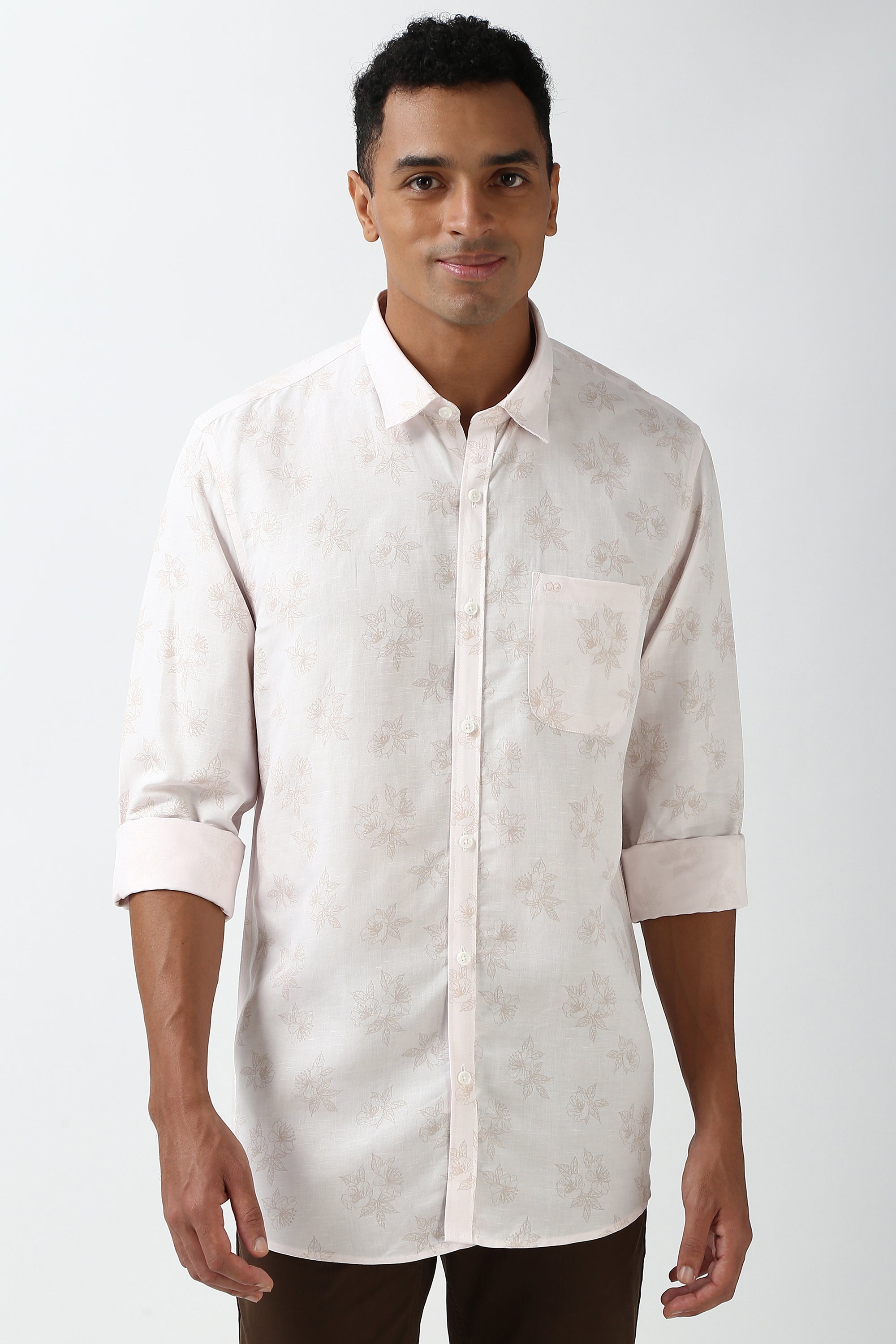 Men's Nude Casual Full Sleeves Shirt