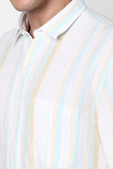 Men's White Casual Full Sleeves Shirt