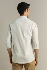 Men's Khaki Casual Full Sleeves Shirt