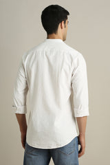 Men's Cream Casual Full Sleeves Shirt