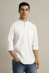 Men's Cream Casual Full Sleeves Shirt