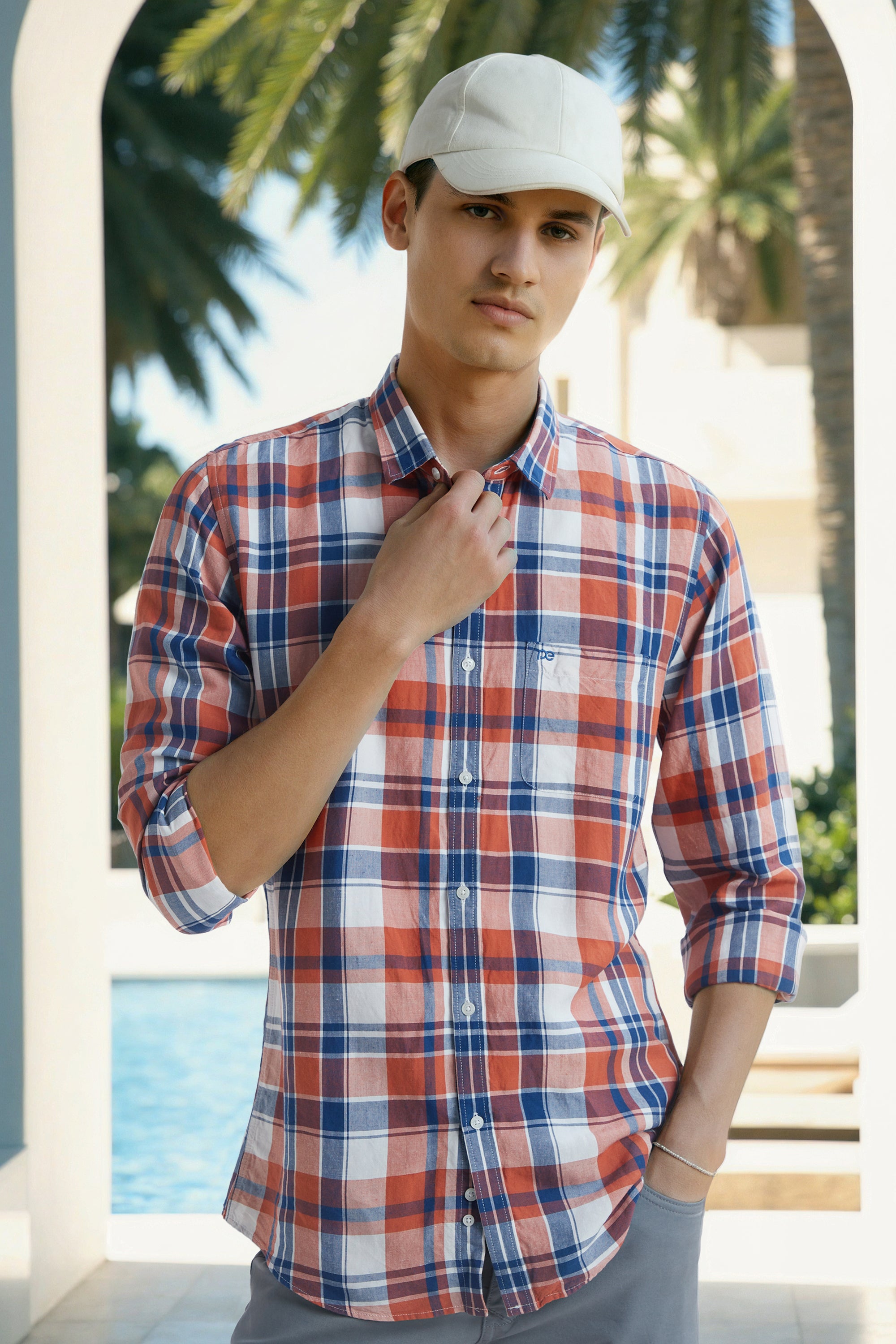 Men's Red Casual Full Sleeves Shirt
