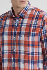 Men's Red Casual Full Sleeves Shirt