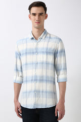 Men's Blue Casual Full Sleeves Shirt