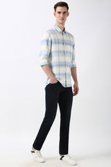 Men's Blue Casual Full Sleeves Shirt