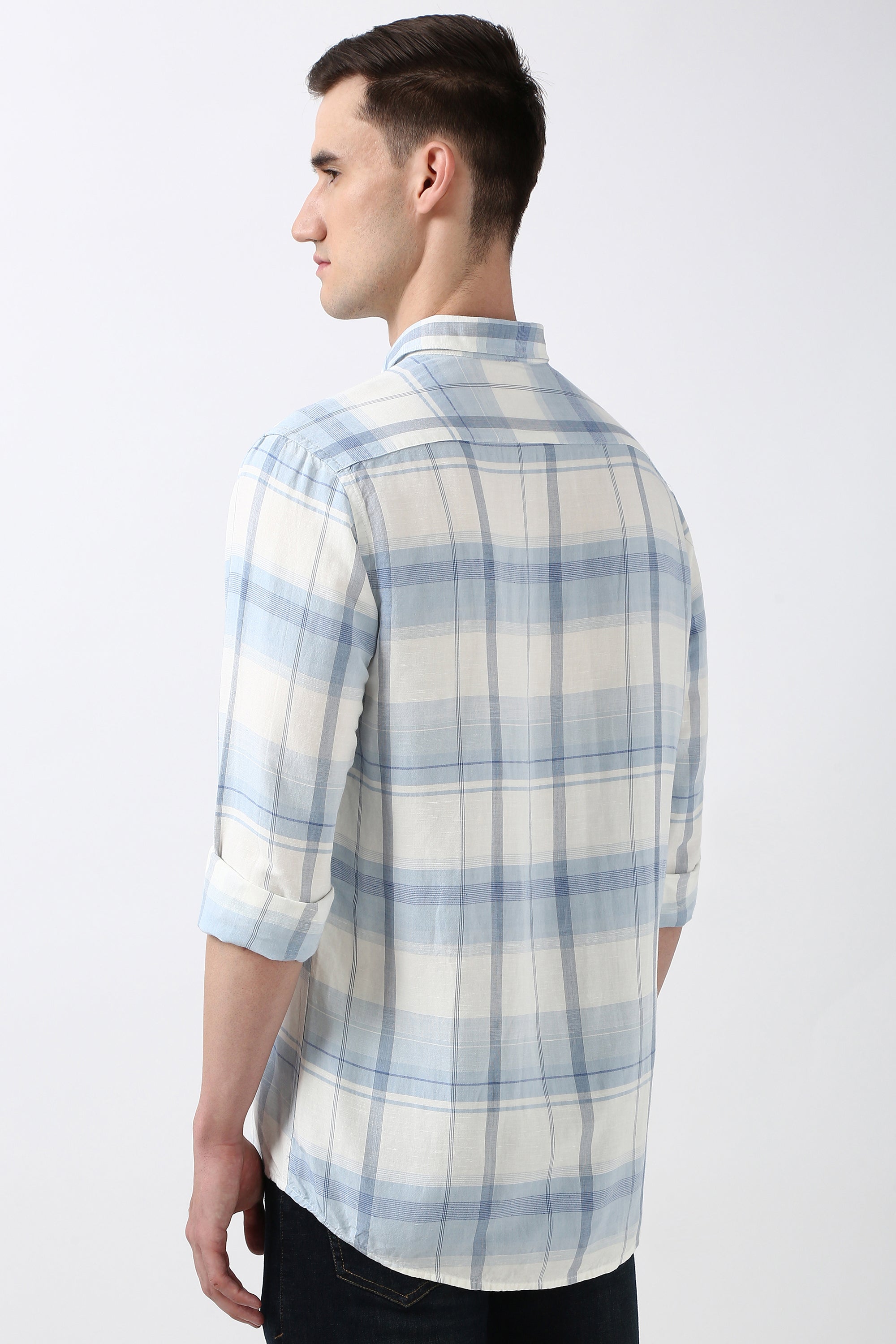 Men's Blue Casual Full Sleeves Shirt